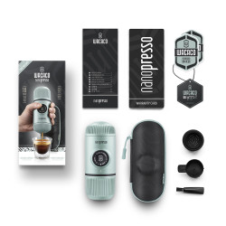 Hordozható Wacaco Nanopresso kávégép (kék) + kemény tok