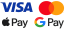 Fizetés VISA és MasterCard, ApplePay és GooglePay kártyákkal