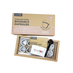 10x újratölthető SEALPOD kapszula + 120 db Nespresso ® tető